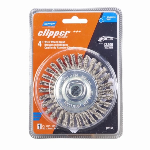 Norton Abrasives Norton Clipper 4 in. Knotted Wire Wheel Brush Stainless Steel 12500 rpm 1 pc 70184609153 - main